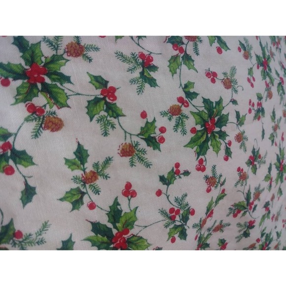 Vtg Christmas Tree Skirt Holly 2 Sided Soldier Doll House Jack Box Train Bear - Picture 6 of 6